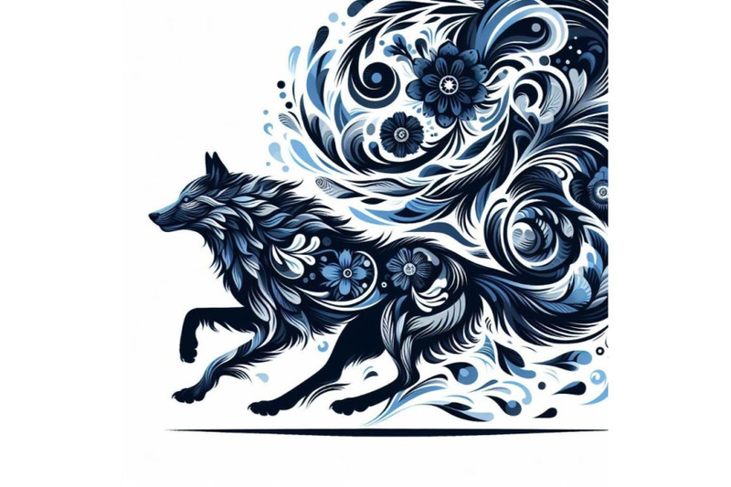 a-set-of-of-black-and-blue-running-wolf