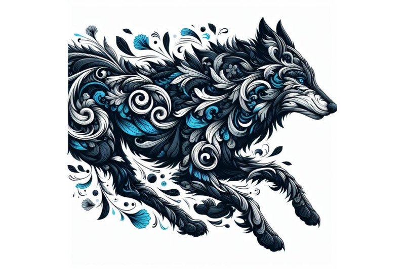 a-set-of-of-black-and-blue-running-wolf