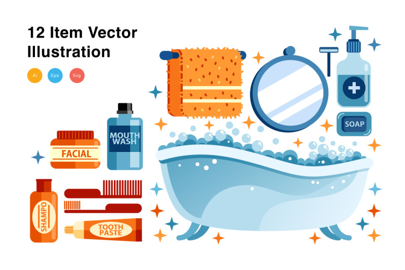 bathroom-items-vector-illustration