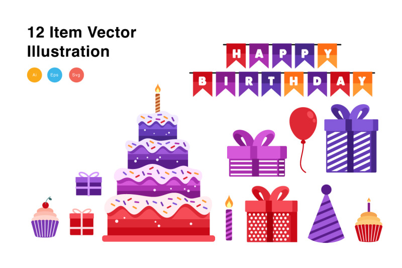 birthday-elements-vector-illustration