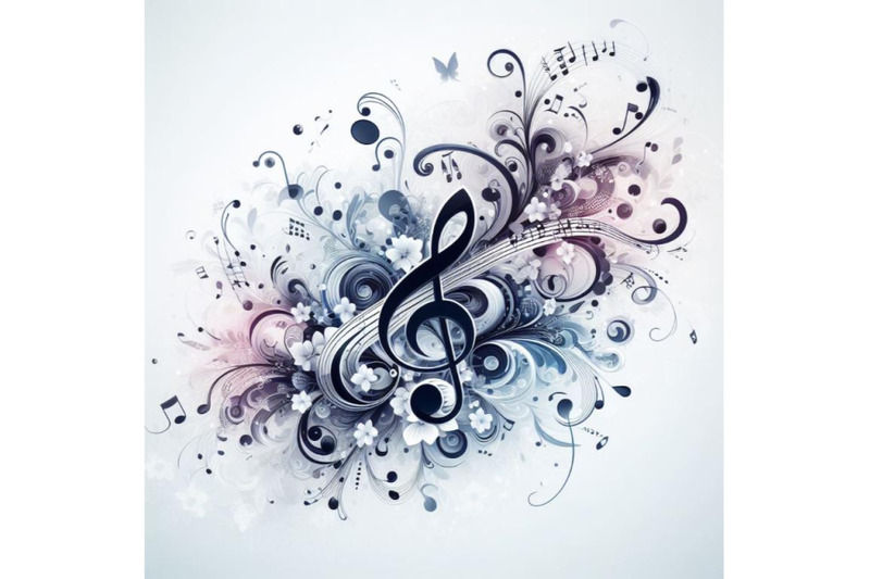 a-set-of-music-notes-background-on-white