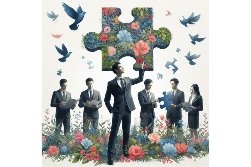 a-set-of-business-people-holding-the-big-jigsaw-puzzle-piece