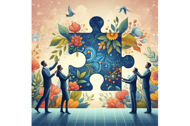 a-set-of-business-people-holding-the-big-jigsaw-puzzle-piece