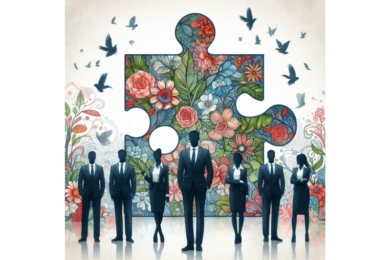 a-set-of-business-people-holding-the-big-jigsaw-puzzle-piece