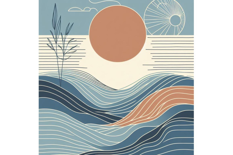 bundle-of-mid-century-sunset-print-boho-minimalist-printable-wall-art