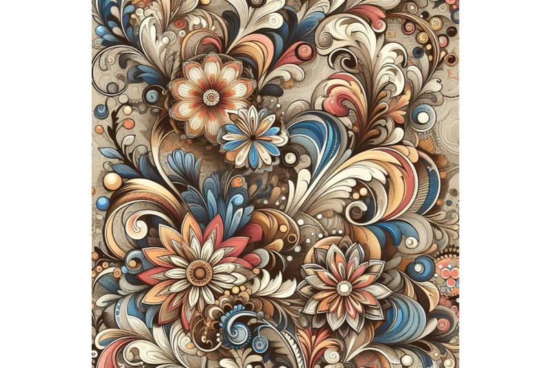 a-set-of-seamless-retro-floral-pattern