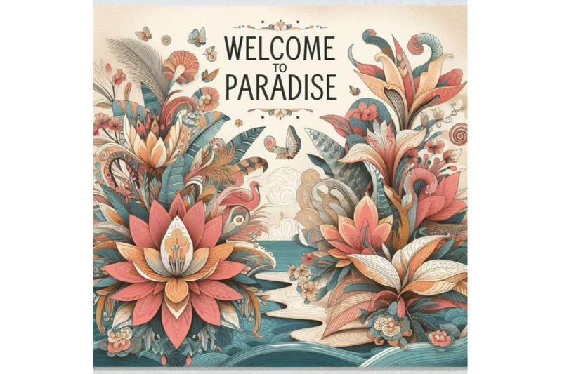 a-set-of-welcome-to-paradise-exotic-places-vintage-flyer-concept