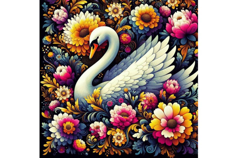 a-bundle-of-digital-art-of-an-elegant-white-swan-in-vibrant-array-of-f