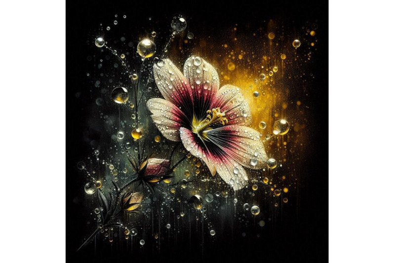 a-bundle-of-digital-art-of-a-beautiful-dewy-flower-with-waterdrops