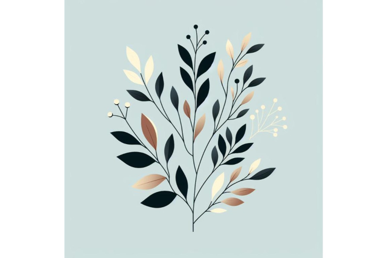 bundle-of-minimalist-botanical-poster-with-branch-leaves