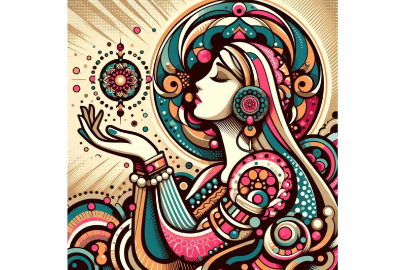 a-set-of-woman-prayer-joy-religion-pop-art-retro