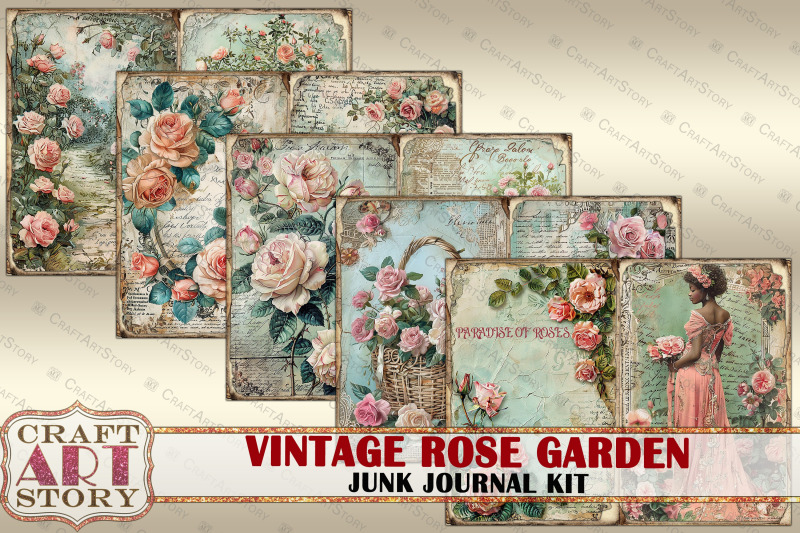 vintage-rose-garden-junk-journal-kit-scrapbook