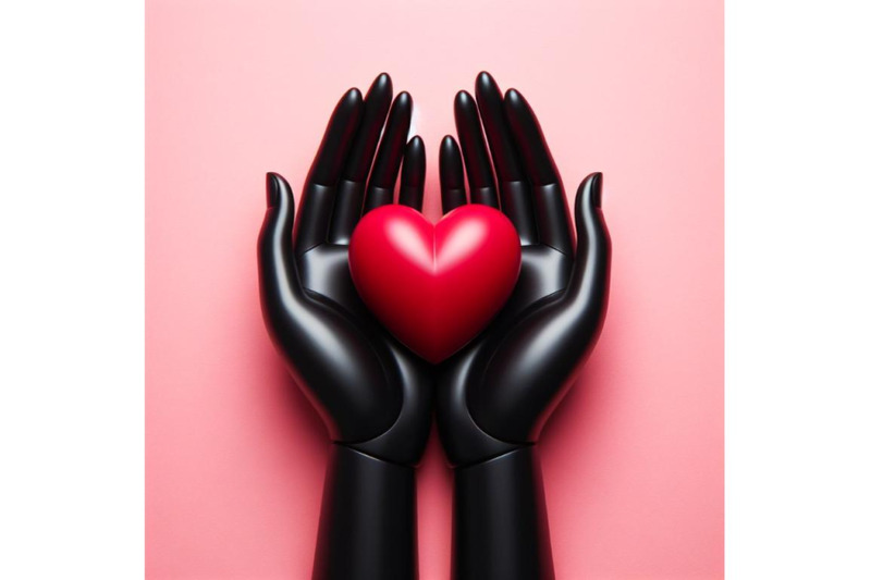 bundle-of-black-hands-holding-red-heart-icon