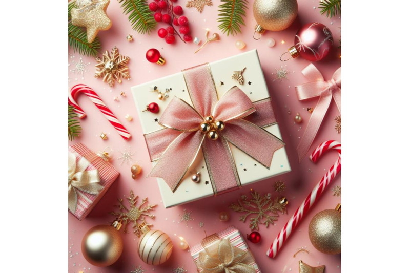 bundle-of-gift-box-with-bow-from-above-for-gifts-on-christmas