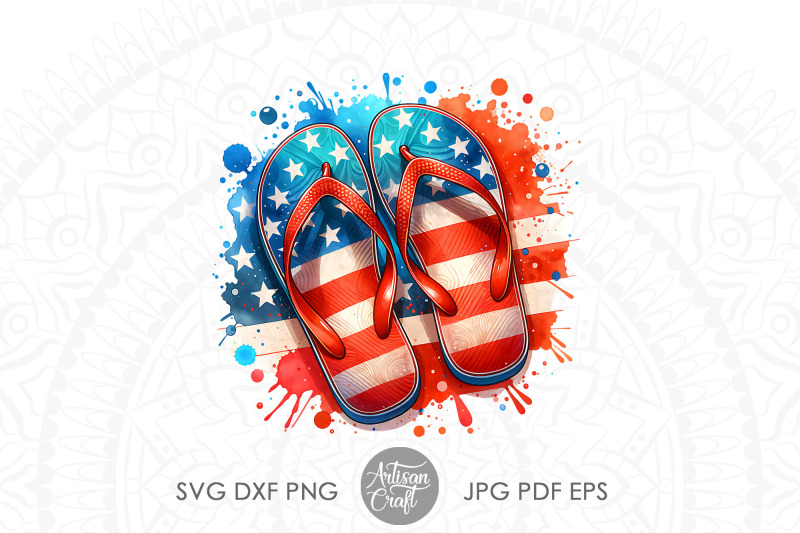 patriotic-flip-flops-stars-and-stripes-red-white-and-blue