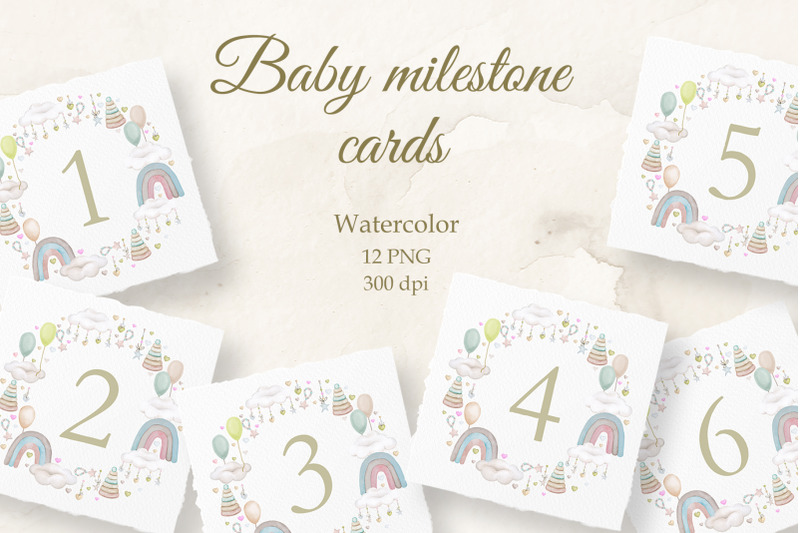 baby-milestone-card-watercolor-12-months