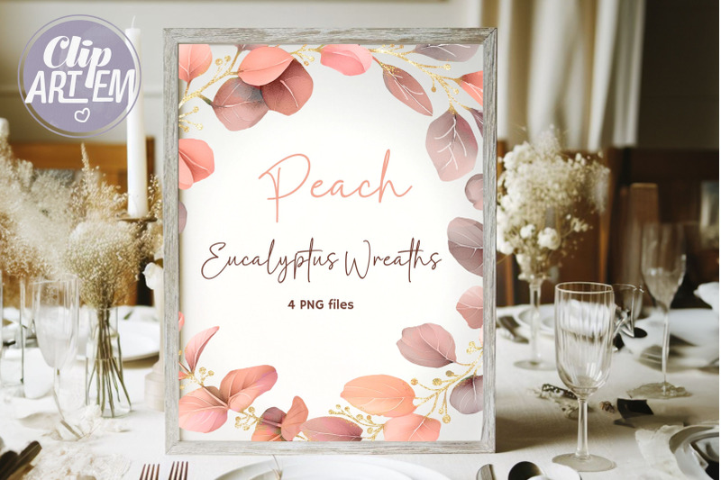 boho-coral-peach-wreath-4-png-greenery-eucalyptus-images-set