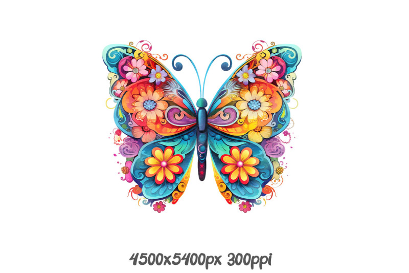 vibrant-butterfly-with-floral-pattern