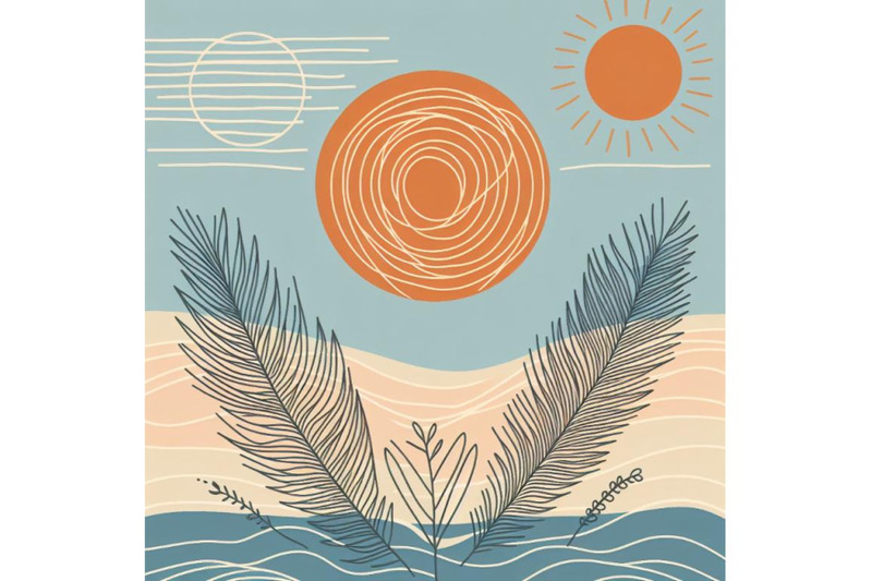 a-set-of-orange-sun-print-boho-minimalist-printable-wall-art