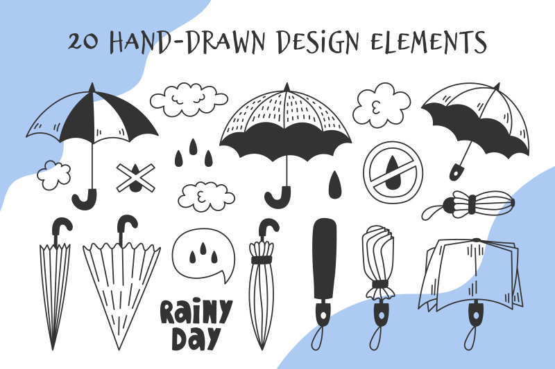 rain-umbrella-doodles-png-clipart