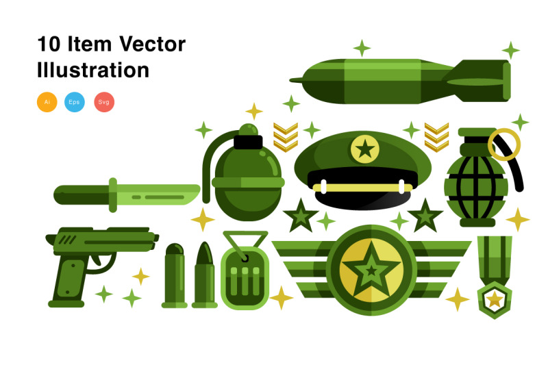 military-elements-vector-illustration