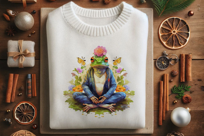 zen-frog-meditating-on-lotus