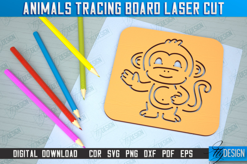 monkey-tracing-board-stencil-animal-drawing-template-cnc