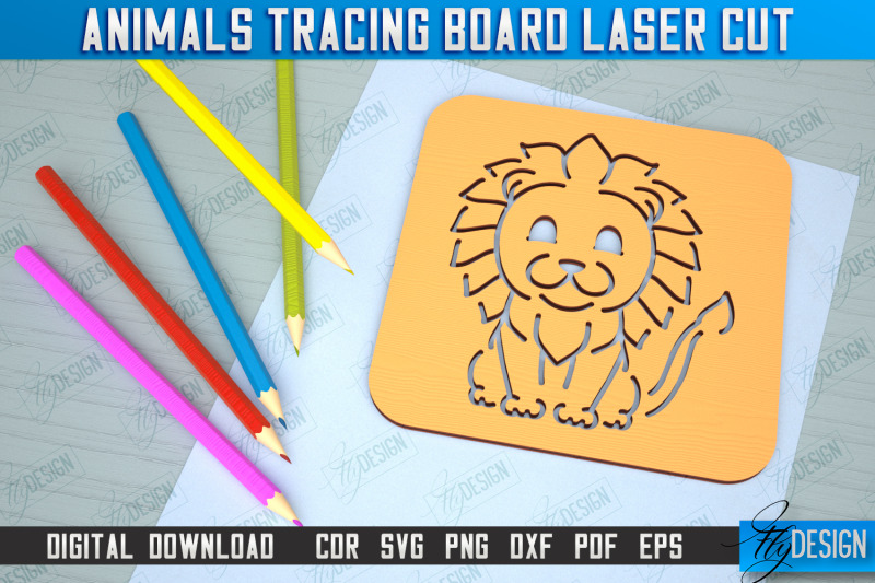 lion-tracing-board-stencil-animal-drawing-template-cnc