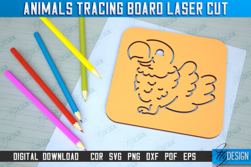 parrot-tracing-board-stencil-animal-drawing-template-cnc