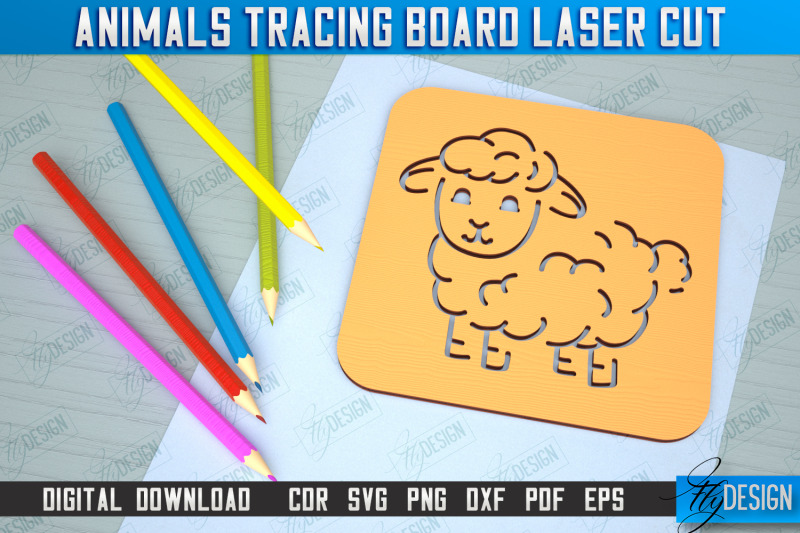 sheep-tracing-board-stencil-animal-drawing-template-cnc