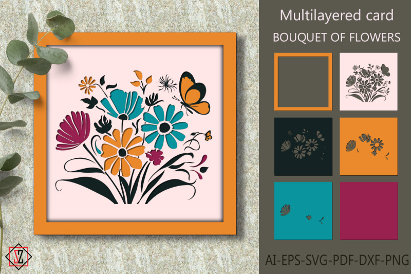 multilayer-postcard-bouquet-of-flowers-cut-file