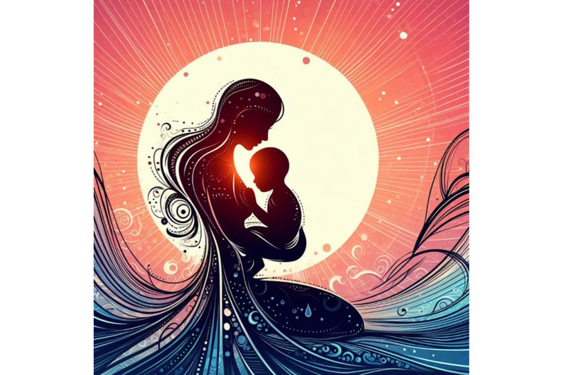 set-of-mother-absctract-background