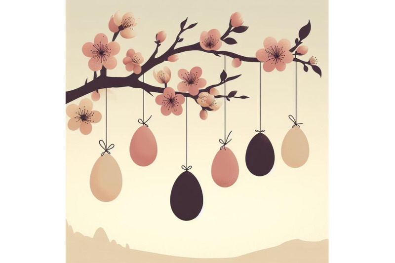 set-of-easter-eggs-hanging-on-plum-branch