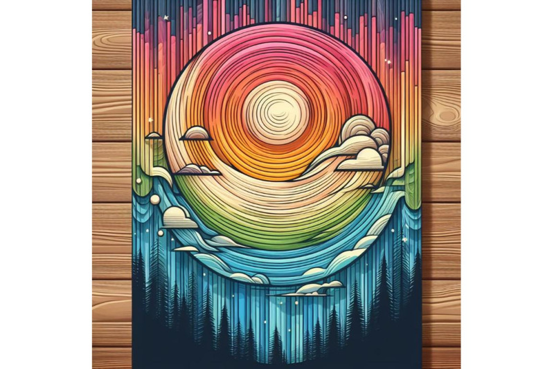 set-of-rainbow-wood-background