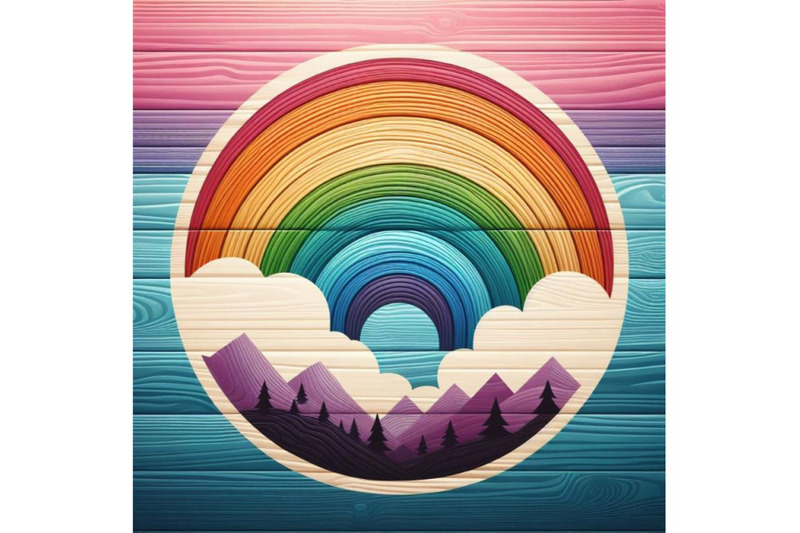 set-of-rainbow-wood-background