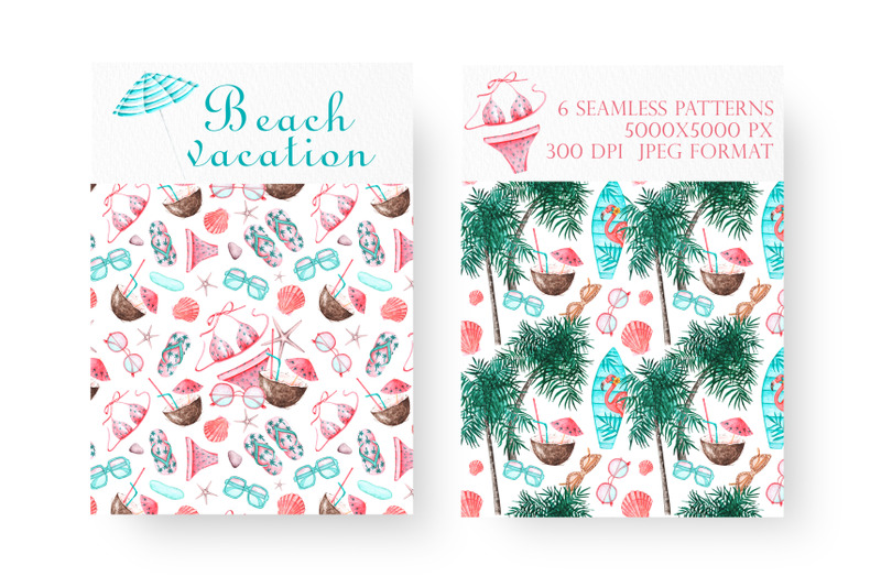 sea-vacation-watercolor-seamless-pattern-beach-summer-holiday