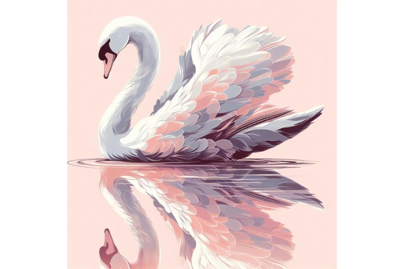 set-of-swan-reflections-a-swan