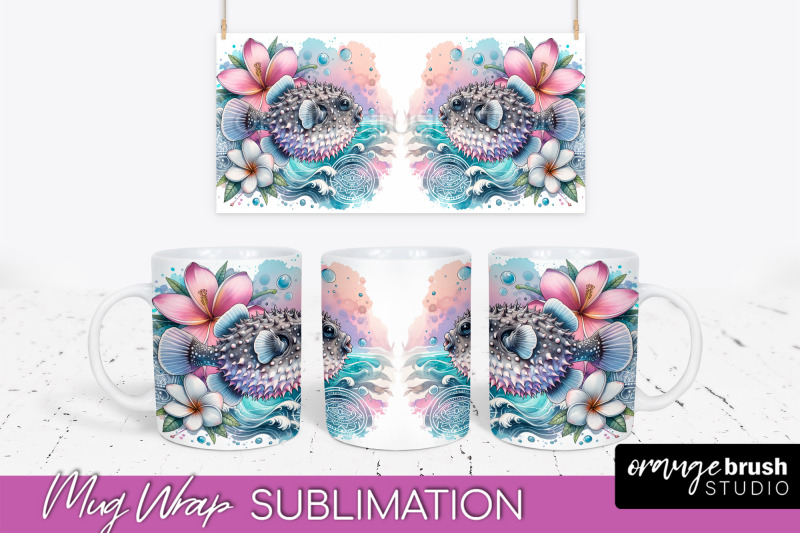 sea-animals-mug-wrap-summer-beach-mug-sublimation-design
