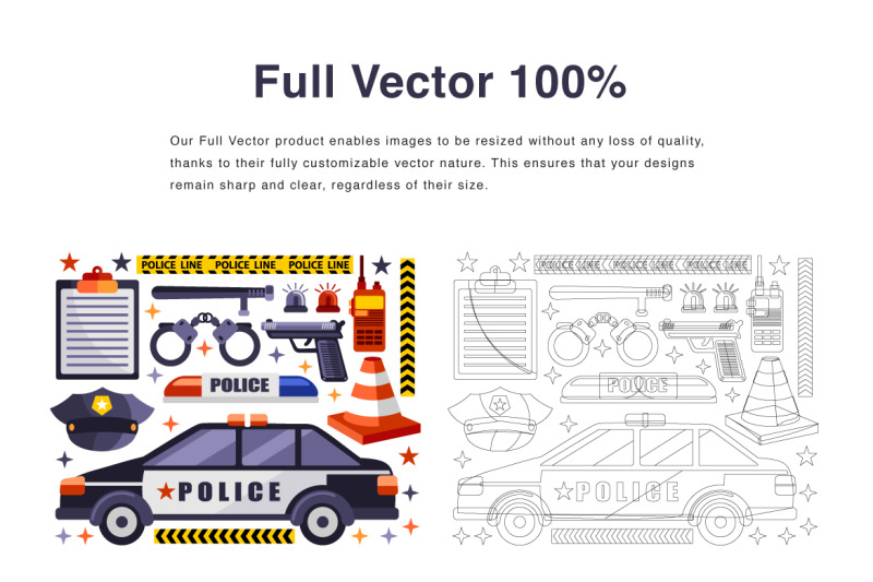 police-elements-vector-illustration