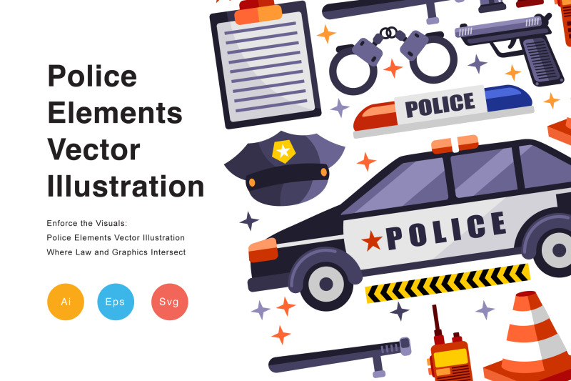 police-elements-vector-illustration