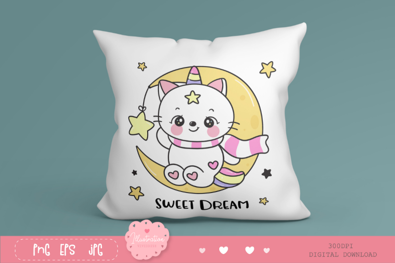 cat-unicorn-on-moon-with-star-kawaii-cliparts-baby-kitten