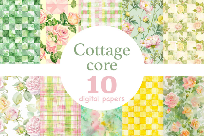 cottage-core-digital-paper-country-pattern