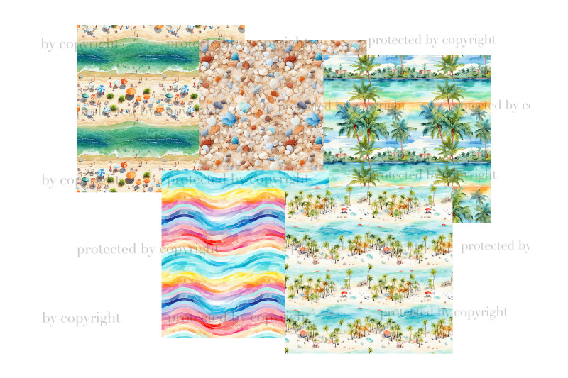 colorful-beach-digital-papers-summer-seamless-pattern