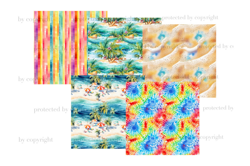 colorful-beach-digital-papers-summer-seamless-pattern