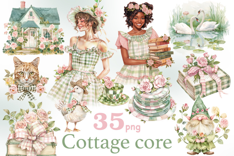 cottage-core-clipart-bundle-farmhouse-png-set