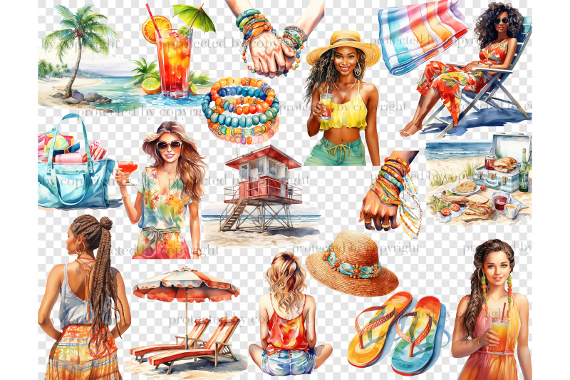 colorful-beach-clipart-summer-girl-graphics