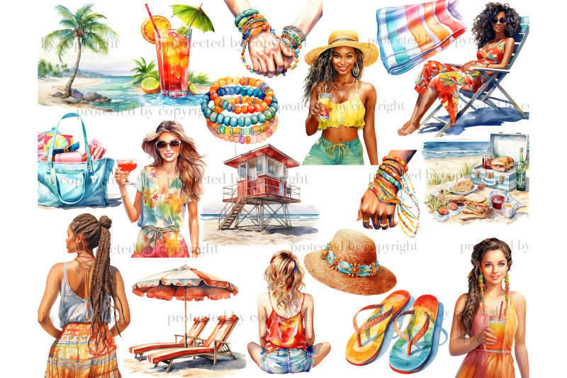 colorful-beach-clipart-summer-girl-graphics