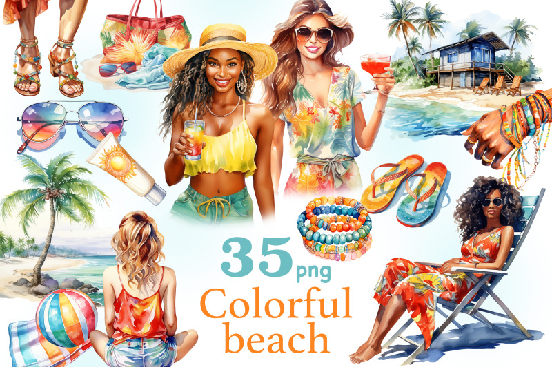 colorful-beach-clipart-summer-girl-graphics