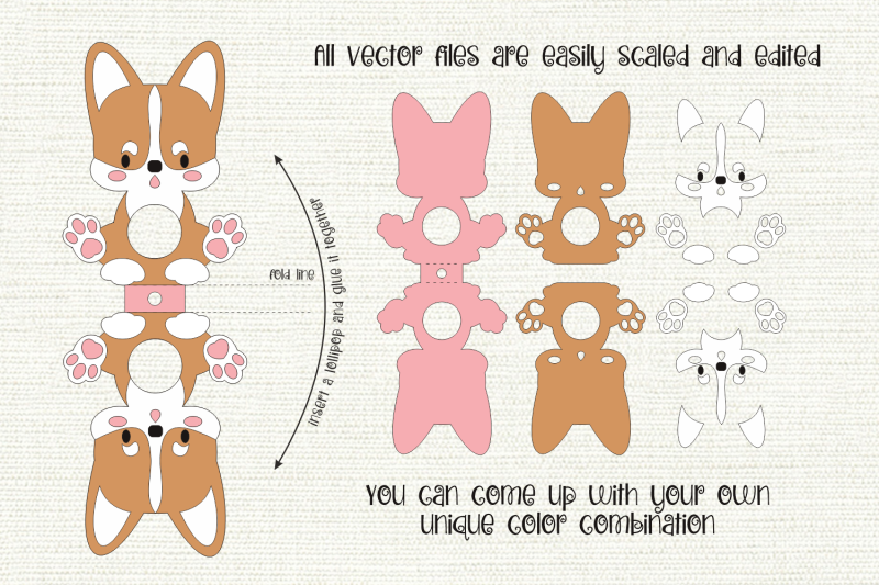 corgi-puppy-lollipop-holder-paper-craft-template