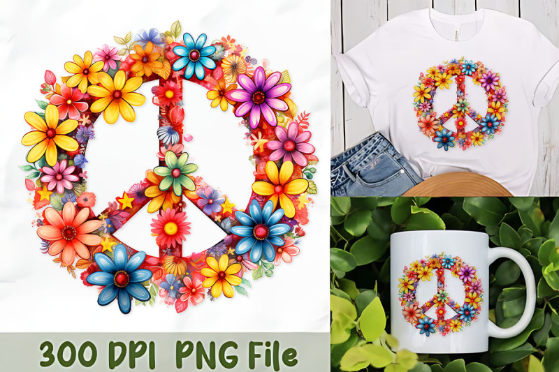 floral-peace-sign-in-vibrant-colors